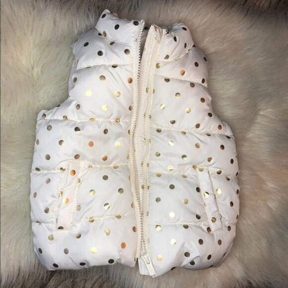 Old Navy Toddler Polka Dot Puffer Vest size 2T - Picture 1 of 5